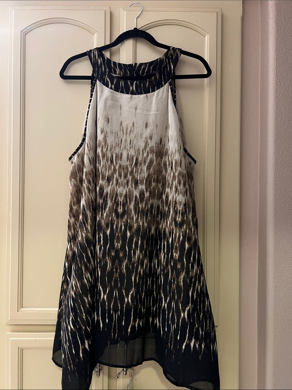 Lane Bryant Black and Brown Printed Halter Dress